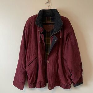 Hymalyns 100% leather suede purple bomber coat size medium